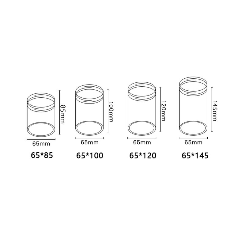 Kitchen Round Clear PET Container Jar Pot Bottle Empty Plastic Storage Jars with Lids Durable Food Grade Air Tight Containers