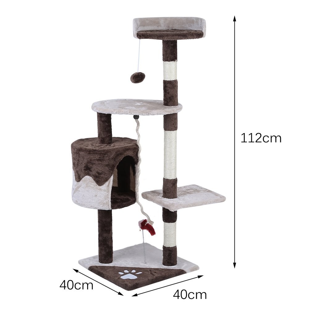 (From UK) Large Climbing Frame Cat'S Tree 112 cm Height Speed Pets Animals Scratching Posts Wonderful Toys House Furniture