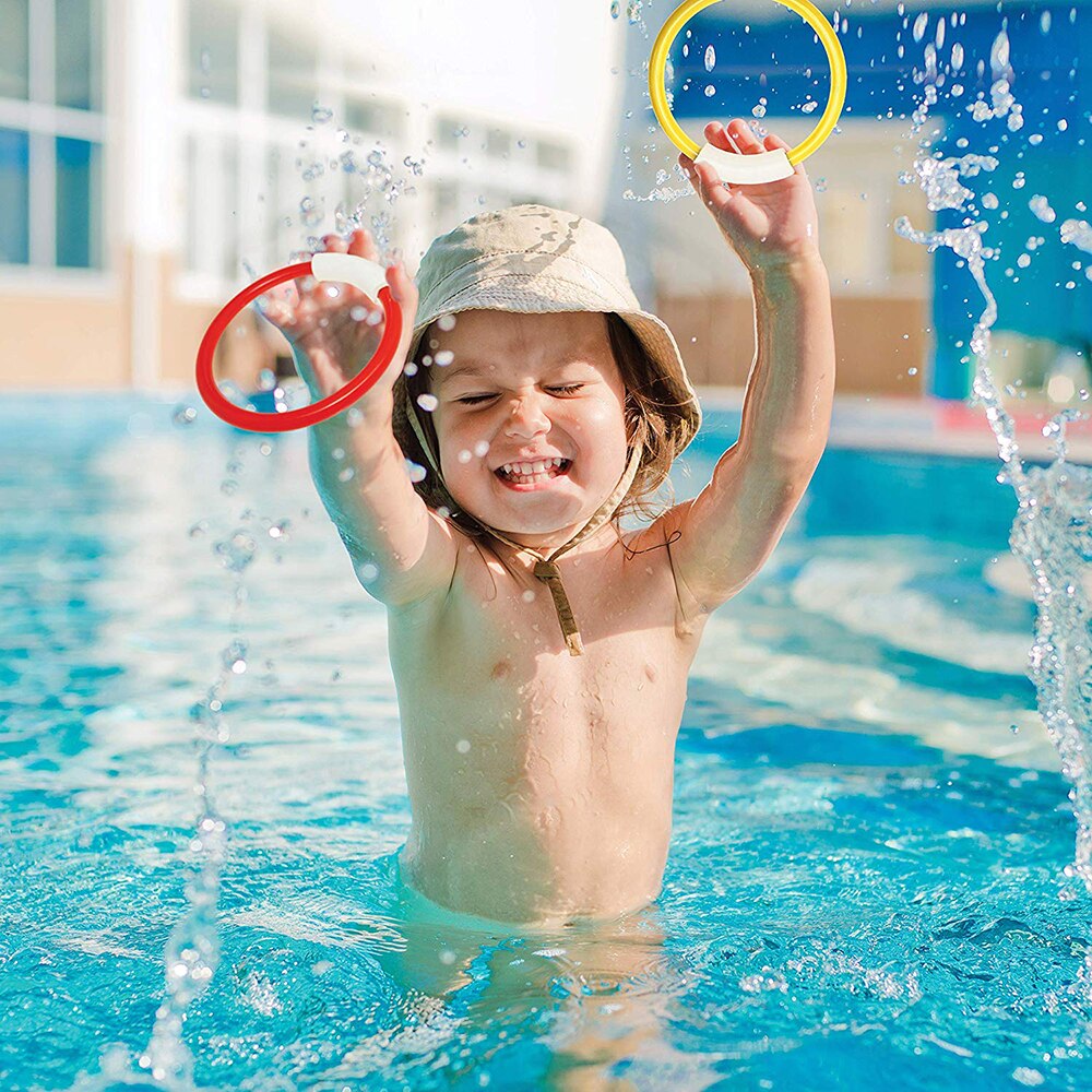 18 Pcs Duiken Spel Speelgoed Set Ringen Schatten Dive Onderwater Zwembad Voor Kids Zomer Torpedo Raket Gooien Toy