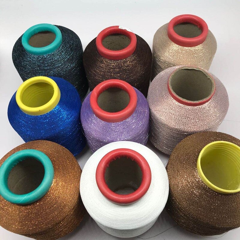 480g Metallic Weaving Silk Thread Shiny Colorful Embroidery Line Jewellery Threads DIY Sweater Weave Mixed Yarn Sewing Thread