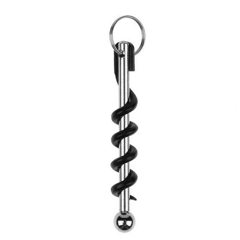 Mini Wijn Corkscrew Outdoor Kurkentrekker Met Sleutelhanger Draagbare Roestvrij Stalen Metalen Kurkentrekker Thuis Keuken Wijn Corkscrew