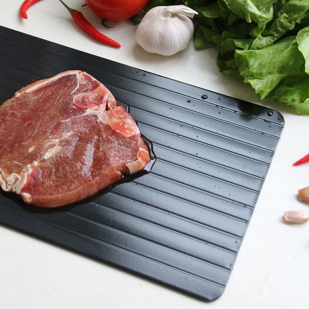 Snabb upptiningsbricka tina fryst mat kött frukt snabbupptining tallrik bräda avfrostningsbricka upptining kök prylar verktyg