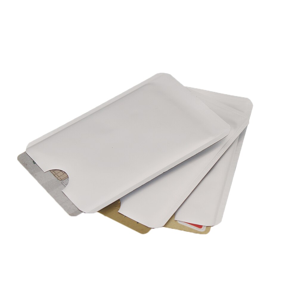 100 stück Anti-Scan-kartenhülse, kredit-rfid-kartenschutz, antimagnetische aluminiumfolie, tragbarer bankkartenhalter