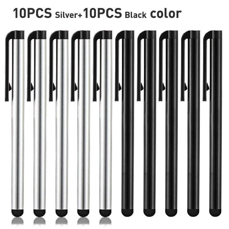 20pcs Stylus Pen for Capacitive Screen Universal Touch Pen Drawing Writting Pencil Accessories for Android Phone Tablet Notebook: 10 black 10 silver