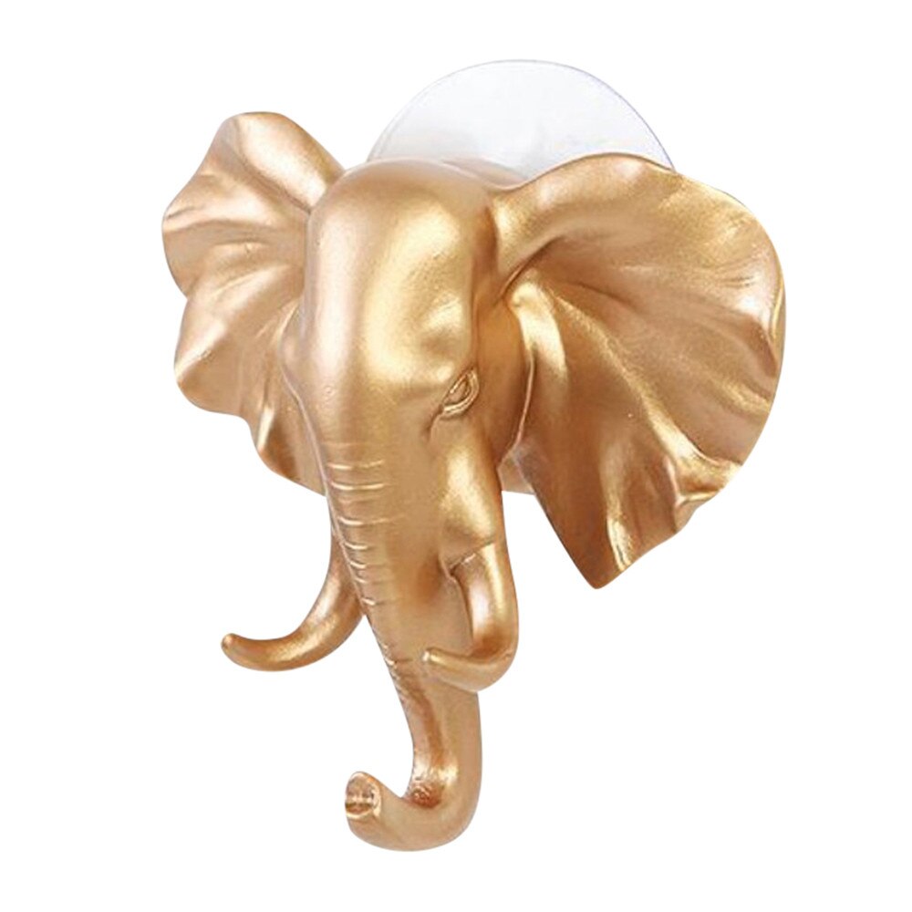Muur Deur Haak Mooie Olifant Hoofd Zelfklevende Hanger Bag Keys Sticky Holder Voor Jassen Hoeden Handdoeken Opknoping Organisator Decor q3: Glod