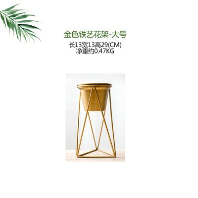 Art fleur support café salon bureau boutique bureau décoratif Pot de fleur Mini charnu vert végétation Pot de fleur: Large (H 29 D 13)