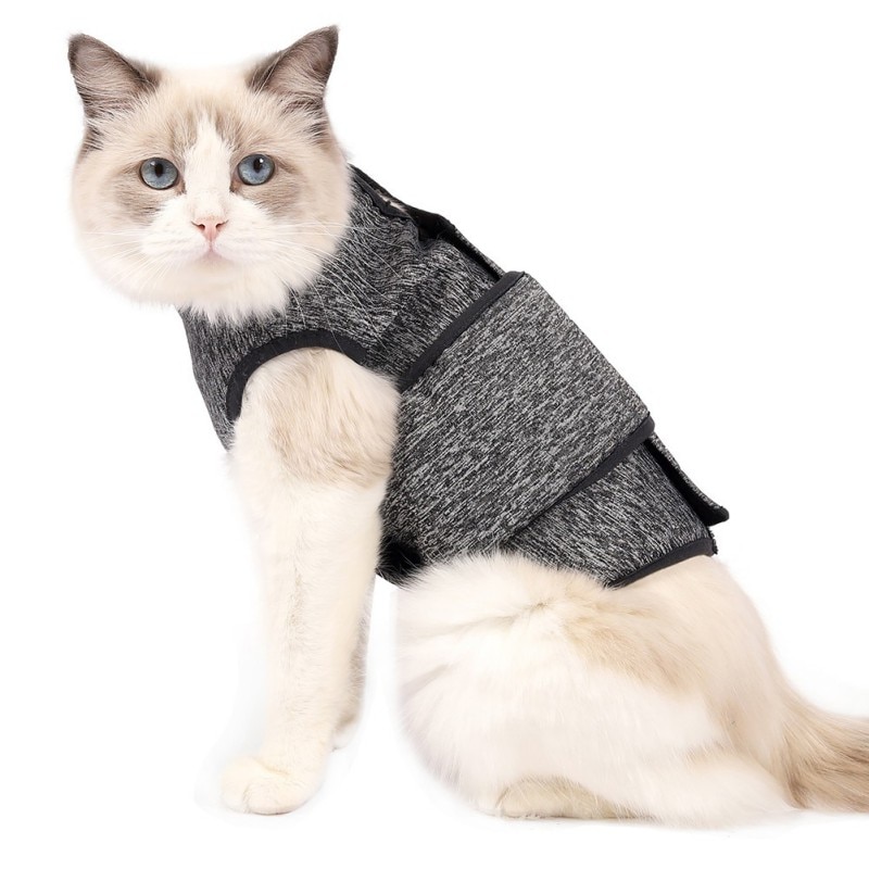 Imitated Human Hand Embracing Cat Comfort Clothes Easy To Wear Elastic Cat Dog Postoperative Recovery Anxiety Relief Vest: S