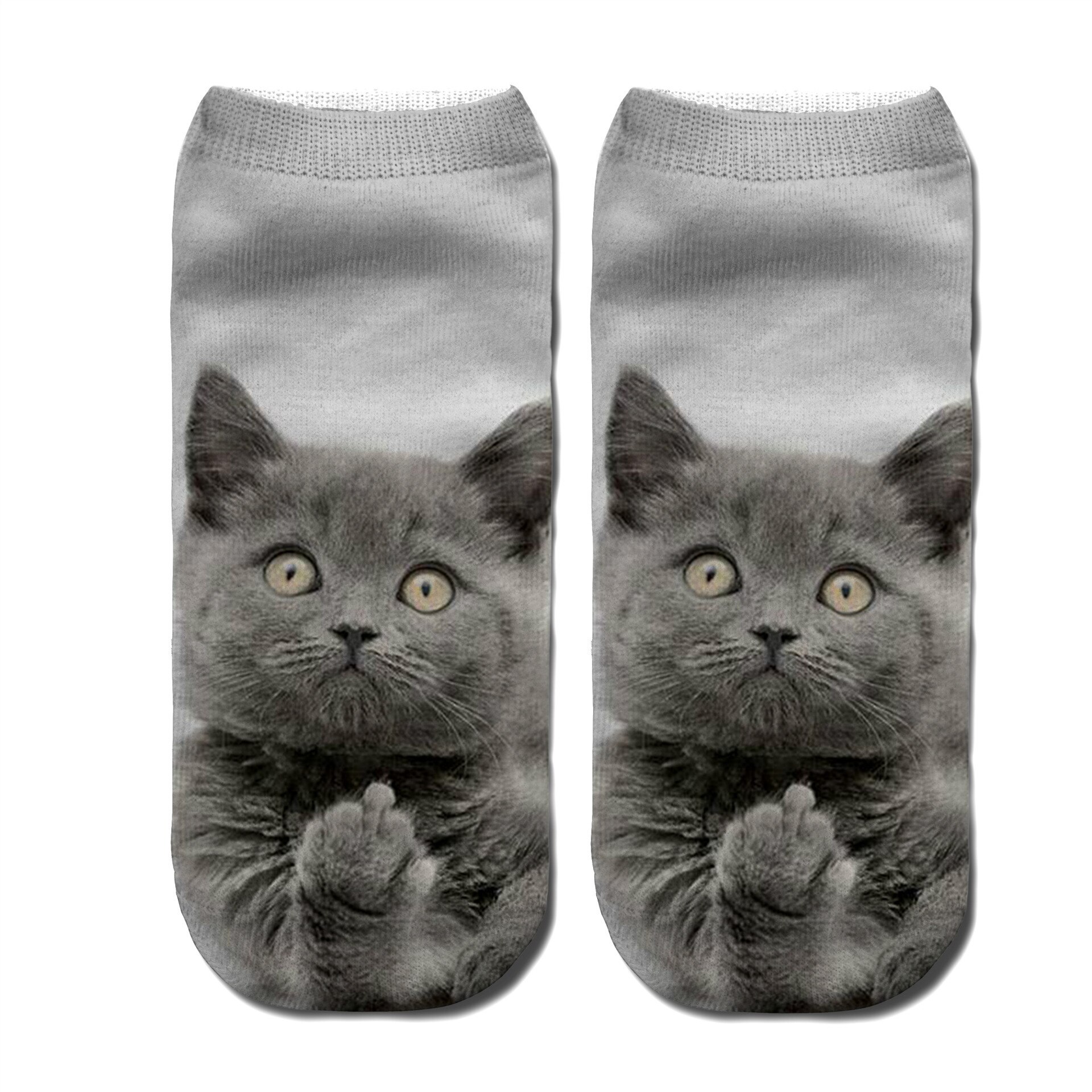 Calcetines hasta el tobillo con estampado de gato en 3d para niños y adolescentes, 1 par, calcetines hasta la rodilla con amortiguadores para niñas, calcetines para niños: kids Socks 7