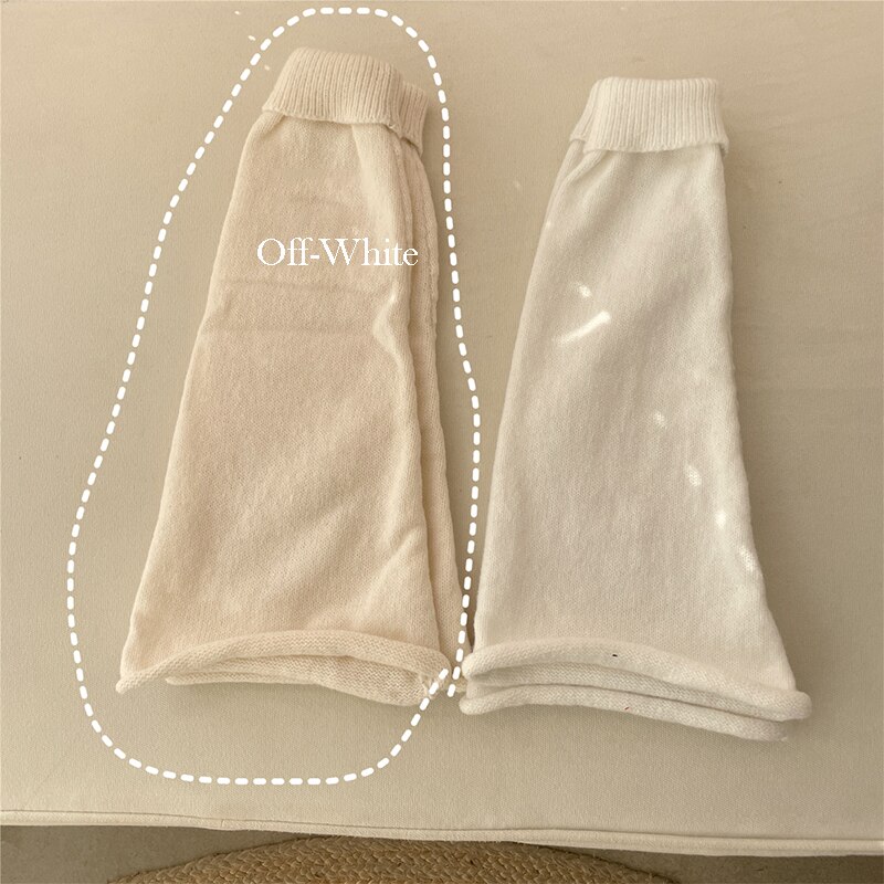 Japan Flared Leg Warmer Women&#39;s Kawaii White Winter Loose Boot Socks Girls Uniform Knitting Cute Knee Warmer Japanese Leg Socks: Beige