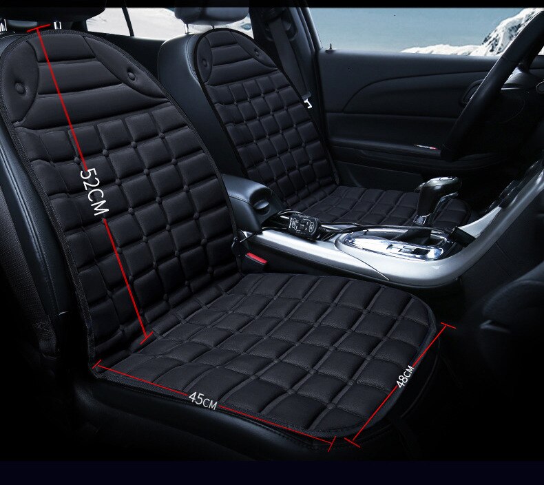 2pc In 1 Fast Heated Adjustable Black/Grey/Blue/Red/Coffee Car Electric Heated Seat Car Styling Winter Pads Cushions Auto Covers