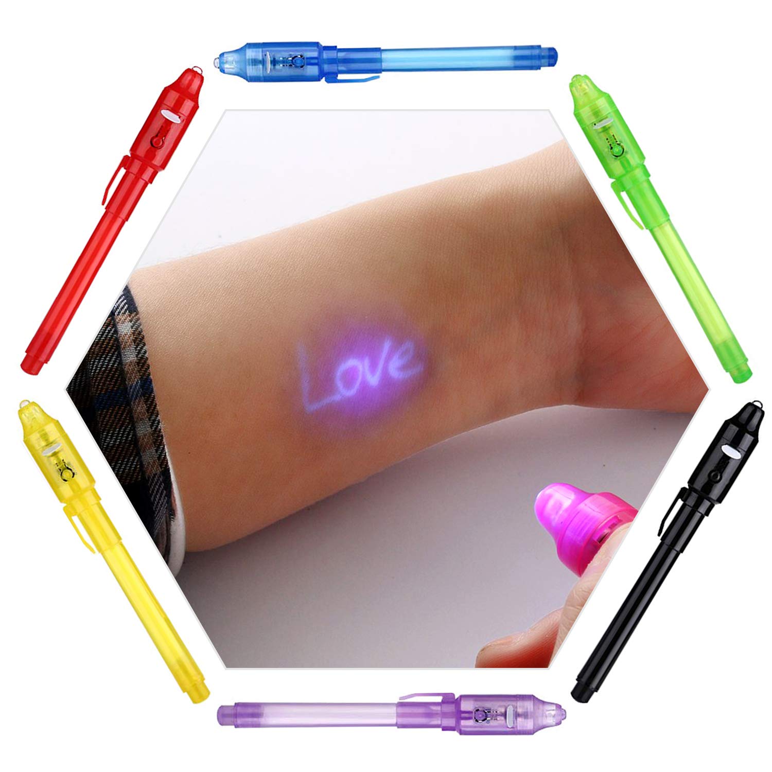 Stylo à encre Invisible avec lumière violette, gadget espion ninja pour écrire des messages secrets pour noël, Thanksgiving, d&#39;halloween