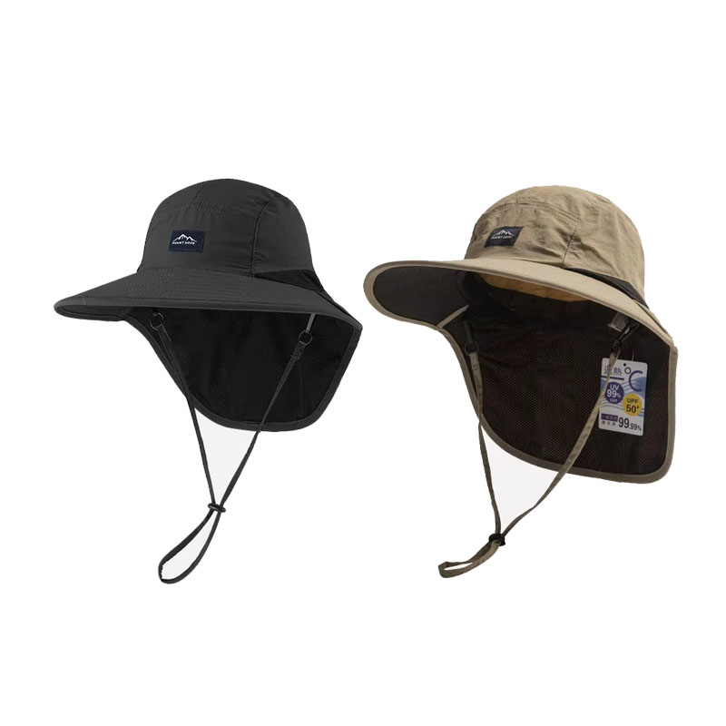 Chapeau de Soleil Panama Unisexe - Large Bord Imperméable Séchage Rapide - Casquette Visor Extérieur Respirant avec Rabat de Cou: Multi