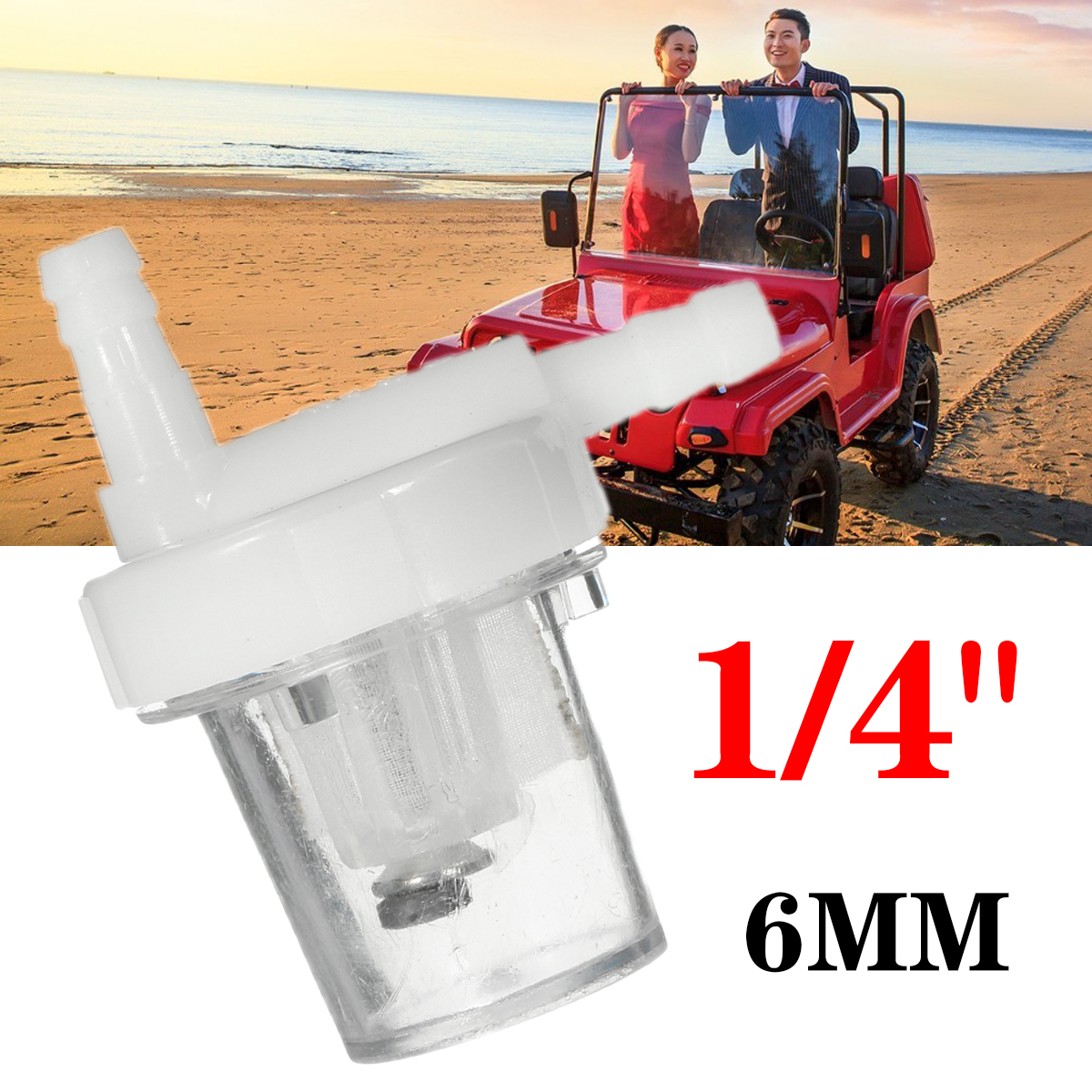 2pcs 1/4" 6MM Universal Motorcycle Petrol Fuel Filter 496875 For Air Intake Fuel Detachable Accessories