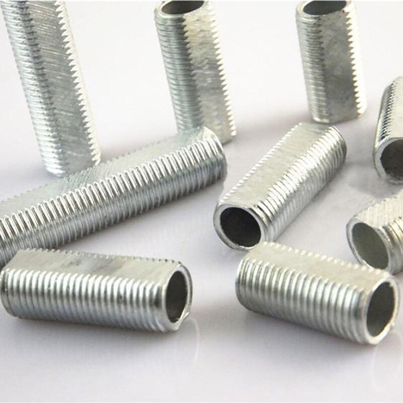 100pcs M10 Cut Edge Hollow Teeth Tube Galvanized Screw Rod Full Teeth Lighting Fittings