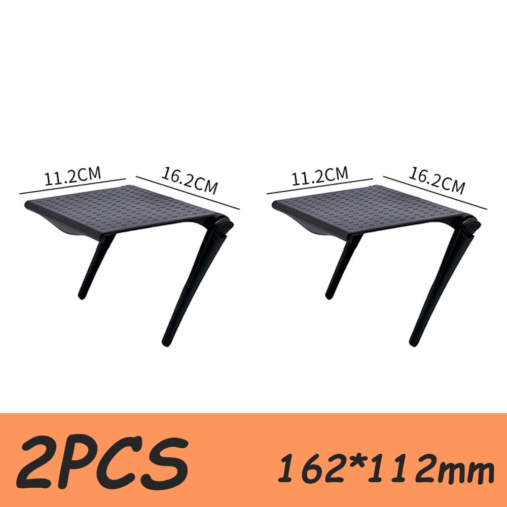 Adjustable TV Screen Top Shelf Rack Holder Computer Monitor Desktop Screen Top Shelf TV Buddy Organizer Home Office Storage Rack: 2Pc Style C-Black