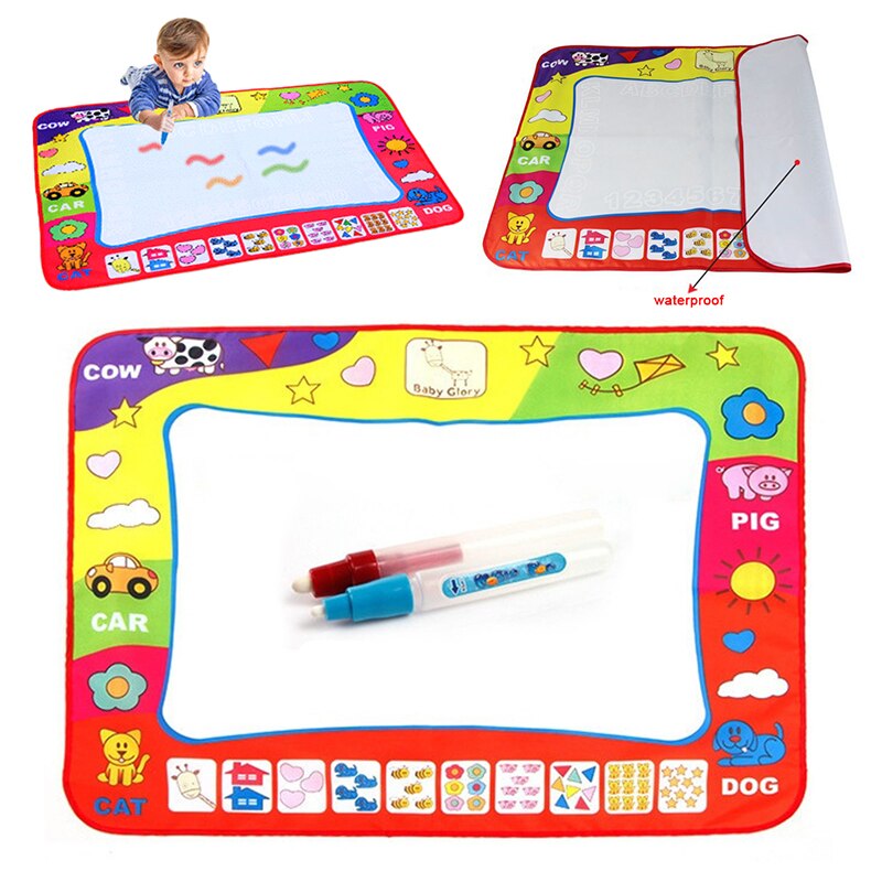 80 x 60cm wasserzeichenspielzeug, mal- und schreibmatte, 2 stifte, kritzelmatte, wasserleinwand