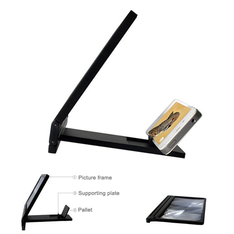 3D Screen Amplifier Mobile Phone Screen Video Magnifier Enlarge 2-3 Times High Definition Amplifier Foldable Smartphone Stand