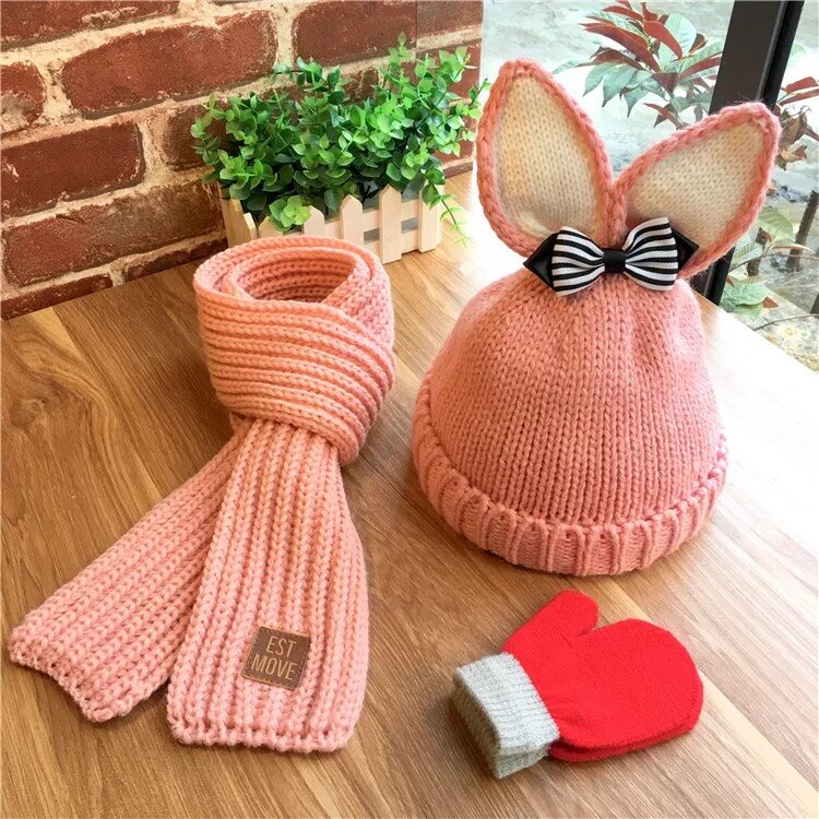 The South Korean little Girl winter winter hat: Pink