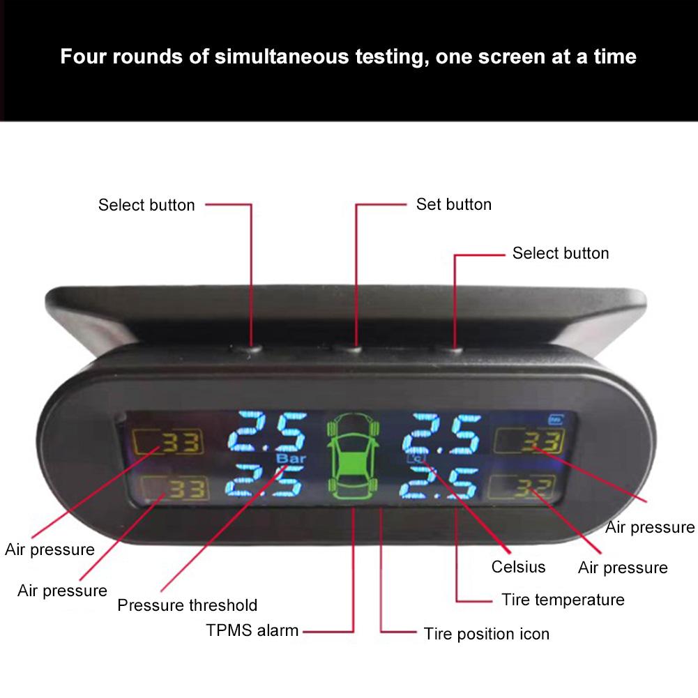 TPMS Car Tire Pressure Monitoring System Real-time Display Tire Pressure Monitoring System With External Sensors Builtin Sensor
