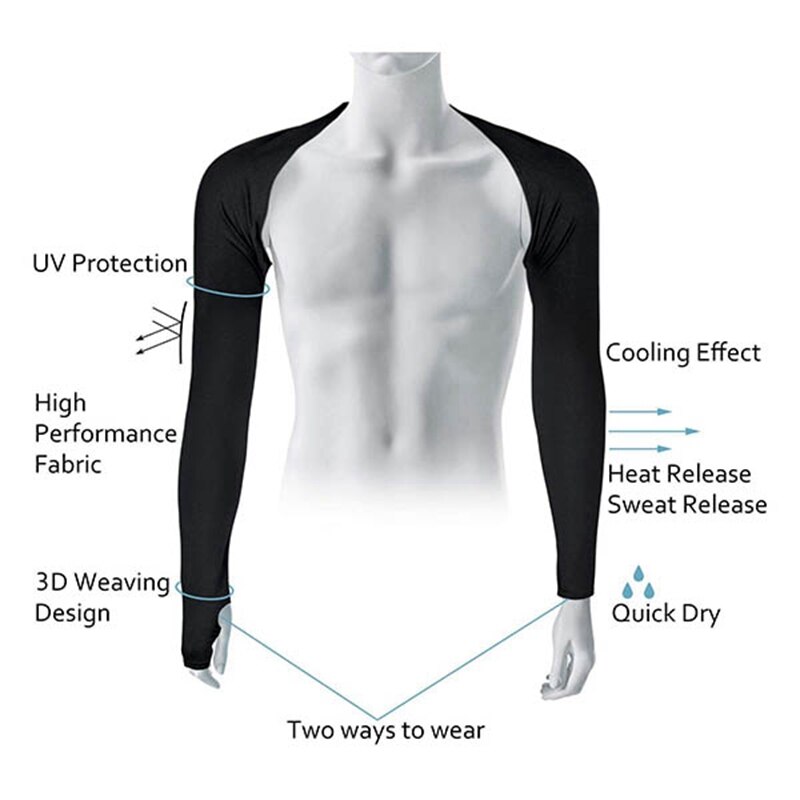 Letnie damskie szale chłodzące rękawy naramienne ochrona przed słońcem UV z otworem na palec robić golfa, jazdy, jazdy konnej, wędkowania (biały)