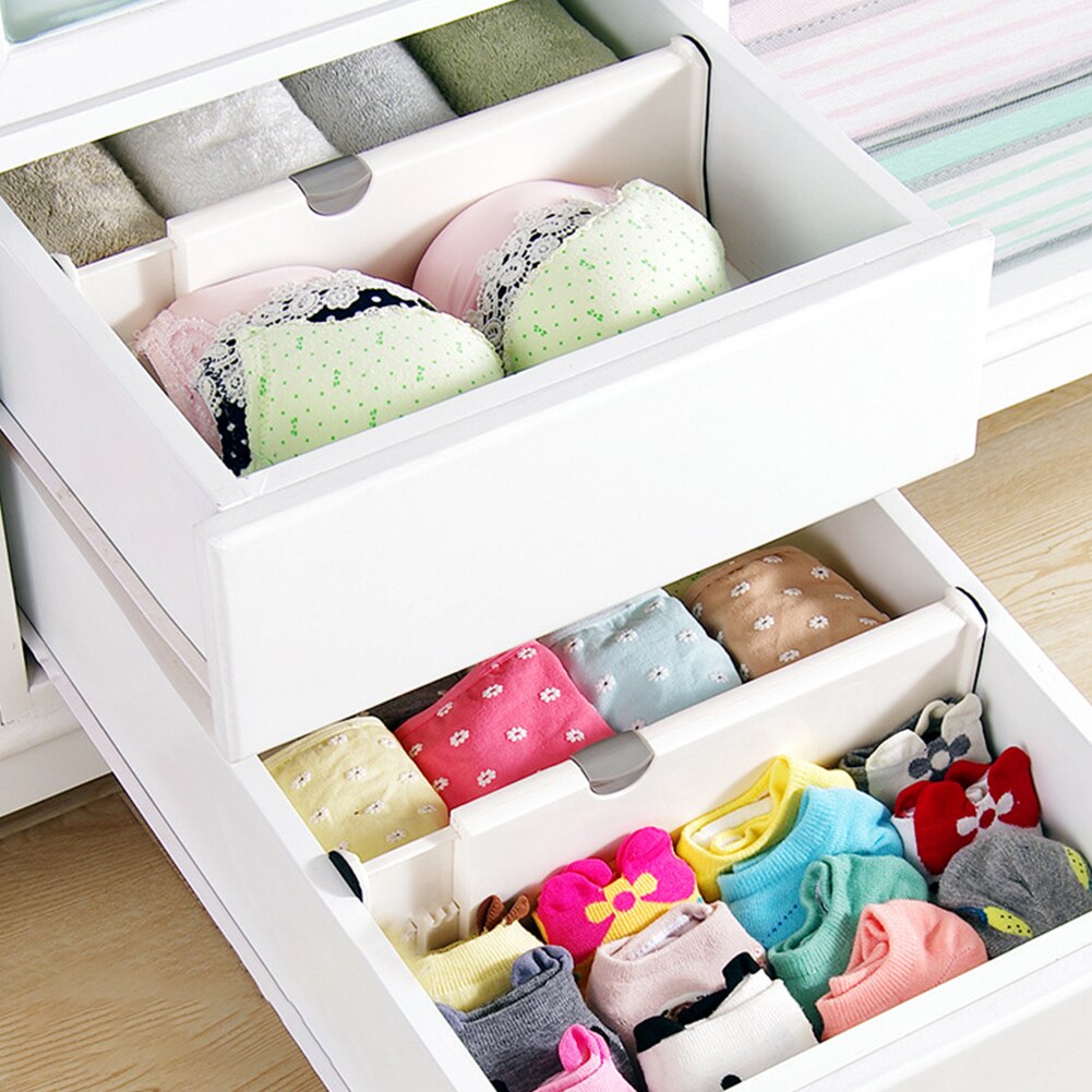 Telescopic Storage Organizer Drawer Storage Divider Partitions Household ABS DIY Wardrobe Socks Spacer Classified