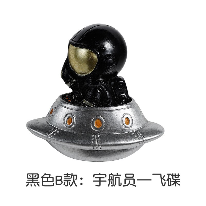 Astronaut switch indsæt astronaut socket dekoration klistermærke familie vægklistermærke moon resin 3d stereo socket klistermærke: Sort b