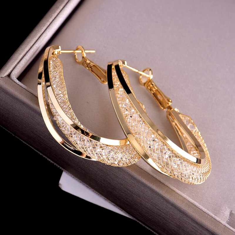 Moda 925 ago d&#39;argento Retro semplicità luce fascino di lusso a forma di C orecchino atmosfera orecchini a bottone per le donne regalo gioielli fash