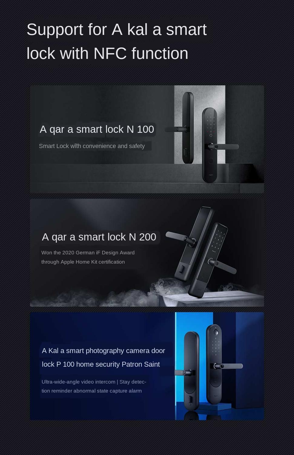Xiaomi Aqara-cerradura inteligente para puerta, tarjeta NFC, compatible con Aqara, Serie N y P, Control por aplicación, EAL5 + Chip para seguridad del hogar