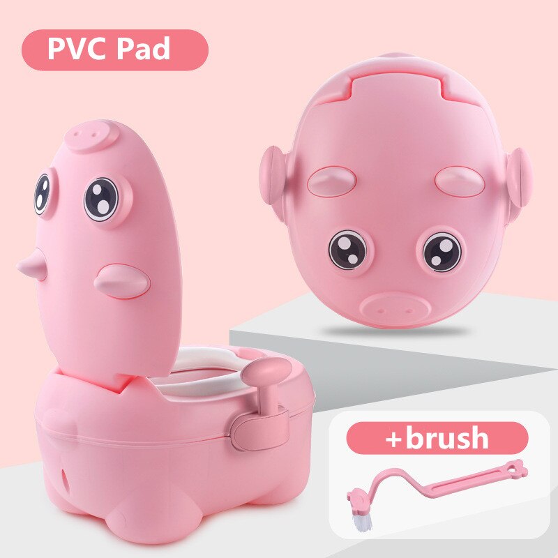 Tegneserie gris baby pottetrening sete baby takrenne toalett låve toalett trener sengepanne bærbar toalett rygg urinal til låve: Armlen rosa pvc pute