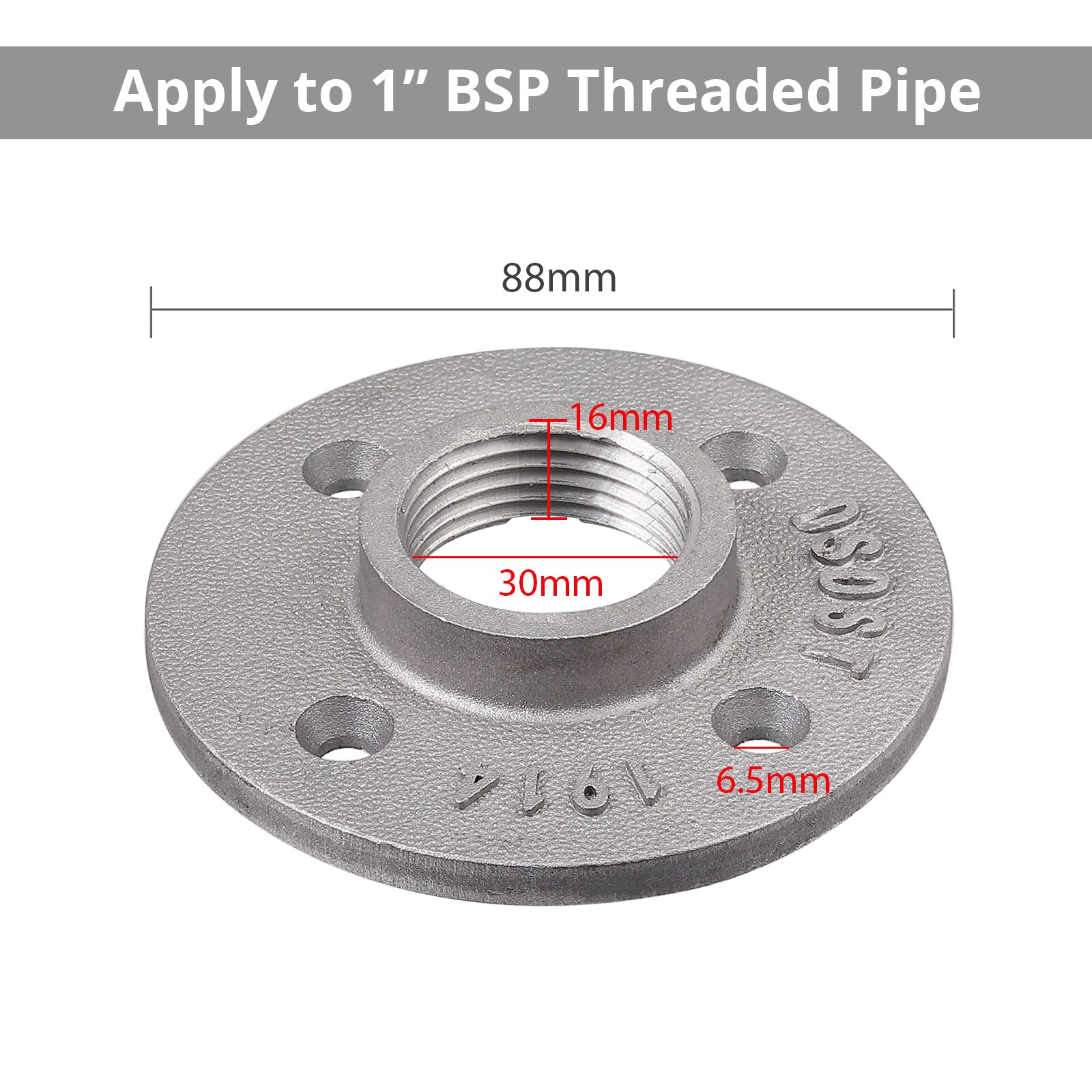 PROSTER 10 stücke für Temperguss Aluminium Legierung Rohr Armaturen Zauberstab Boden Flansch Rostigen Industrie 1/2 &quot;3/4” 1 ”BSP Silber Grau: L