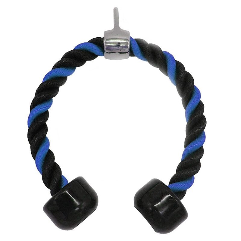 27.5 Inch Kabel Touw Attachment Zwart En Blauw Nylon Gevlochten Tricep Rope Druk Kabel Triceps Pushdown: Default Title