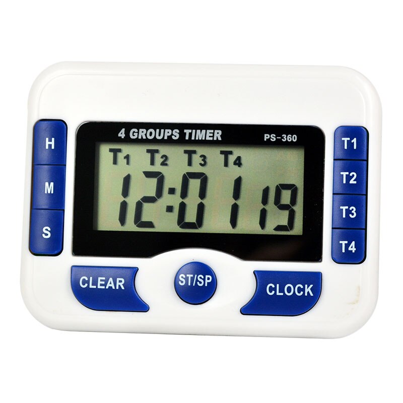 Electric Digital LCD 4 Channel Sport Shower Kitchen Egg Pomodoro Timer Time Reminder Cooking Tooth Countdown Magnet Alarm Clock: Default Title