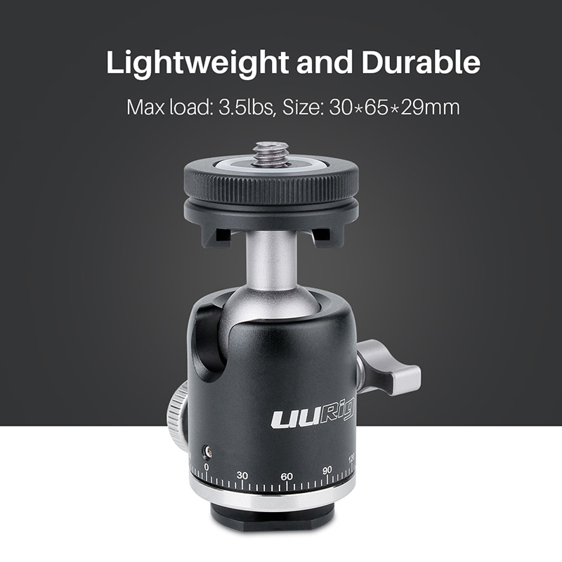 UUrig R001 zapato frío 1/4 tornillo 2 en 1 Mini cabezal de bola de aleación de aluminio para cámara trípode accesorios DSLR