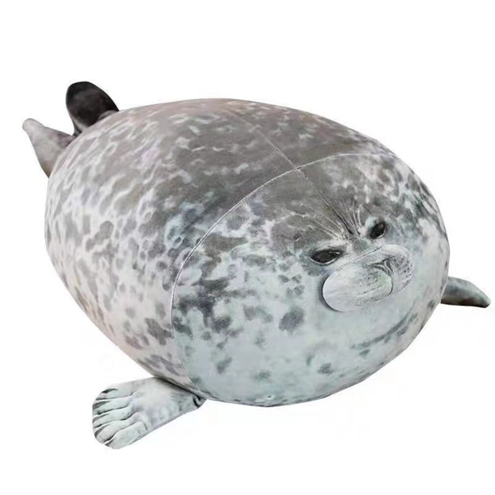 Angry Blob Seal Kussen Chubby 3D Zee Leeuw Pop Pluche Speelgoed Baby Slapen Kussen Voor Jongens Meisjes: Dark Gray