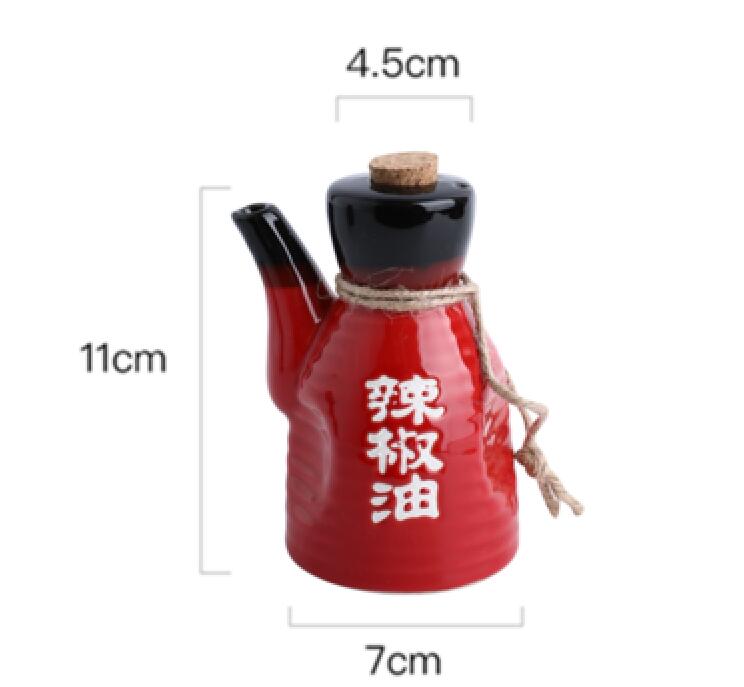 Ceramic Mini Seasoning Bottle Japanese Style Oil Pot Soy Sauce Pot Vinegar Pot Restaurant Home Vinegar Bottle Dispenser ZB464: color2