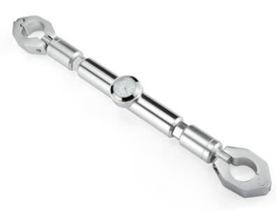 Multi-function motorcycle handlebar crossbar with clock/compass General motocross Aluminum alloy CNC balance handlebar crossbar: silver with clock