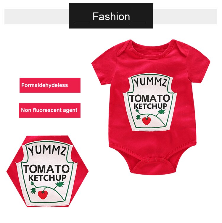 Yummz – Ketchup pour bébés garçons et filles, vêtement pour jumeaux, jaune moutarde, rouge et jaune, DS9