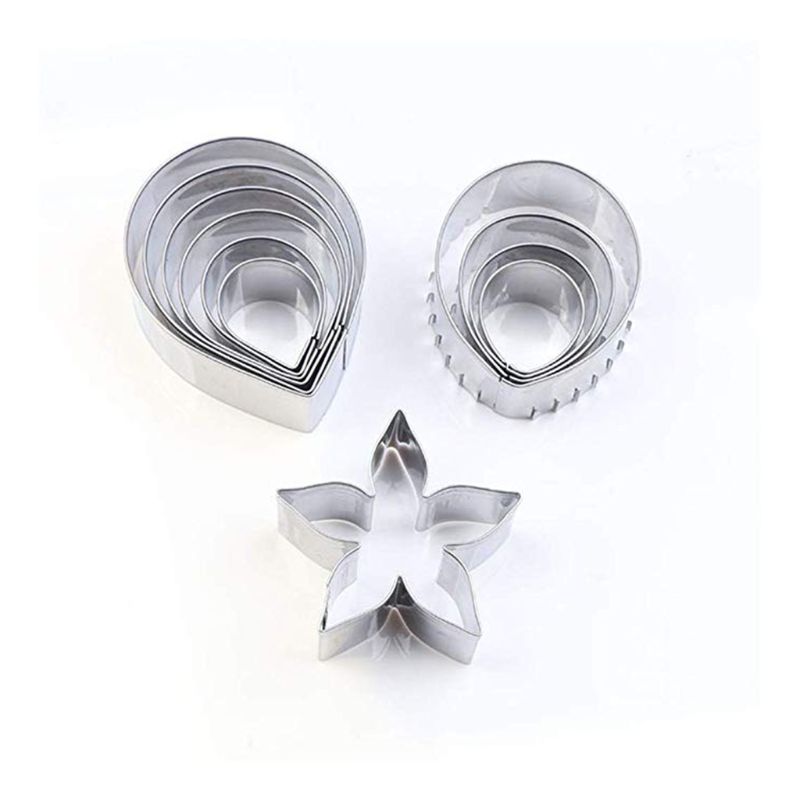 11pcs Gum Paste Flower Mold Austin Rose Petal Calyx Leaf Cutter Set Sugar Craft PXPC