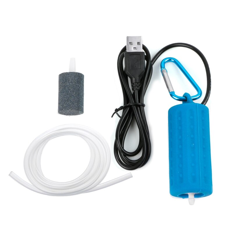 Bärbar mini usb akvarium akvarium syrgas luftpump tyst energi spara kompressor: Bl