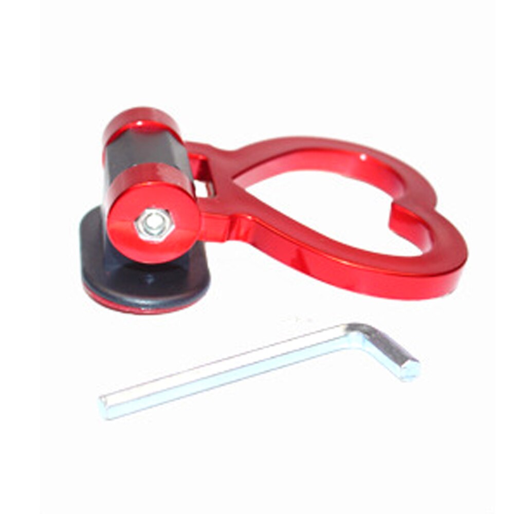 1 piezas con forma de corazón anzuelos de remolque Universal ABS, pegatina de anillo de decoración, barras de remolque multicolor, estilo de coche: Red