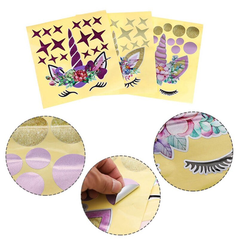 Kleurrijke Cartoon Eenhoorn Star Muurstickers Voor Kinderen Kamers Meisjes Kamers Slaapkamer Nursery Decor Dier Stickers Op De Muur Stickers