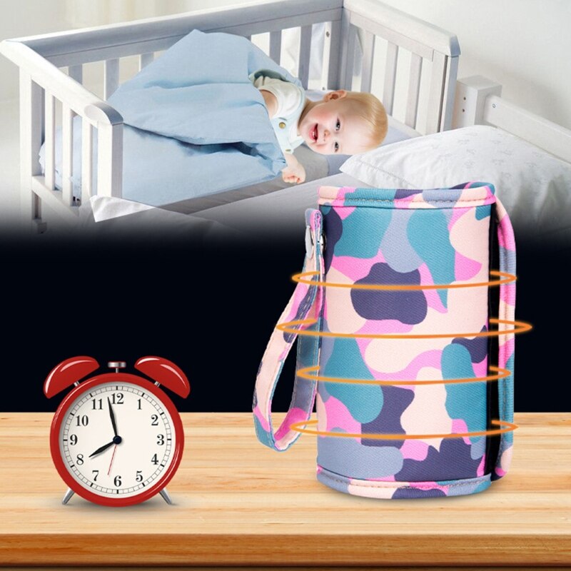 Usb Flessenwarmer Isolatie Thermostaat Voedsel Heater Bag Baby Zuigfles Verwarming Cover Draagbare Reizen Pasgeboren Melk Wa
