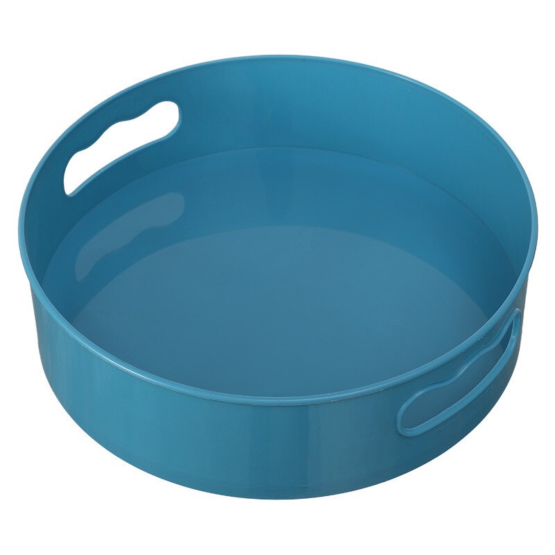Boîte de rangement des aliments, plateau tournant 360 plateau tournant Double couche conteneurs de rangement de cuisine, boîte de rangement des épices plateau de salle de bains plateau de cuisine: Blue
