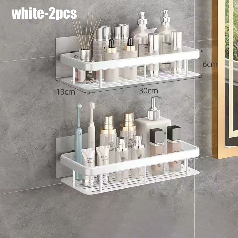 1-3pcs Bathroom Shelf Kitchen Storage Organizer Aluminum Alloy Shampoo Rack Shower Shelf Bathroom Accessories No Drill Shelf: light yellow