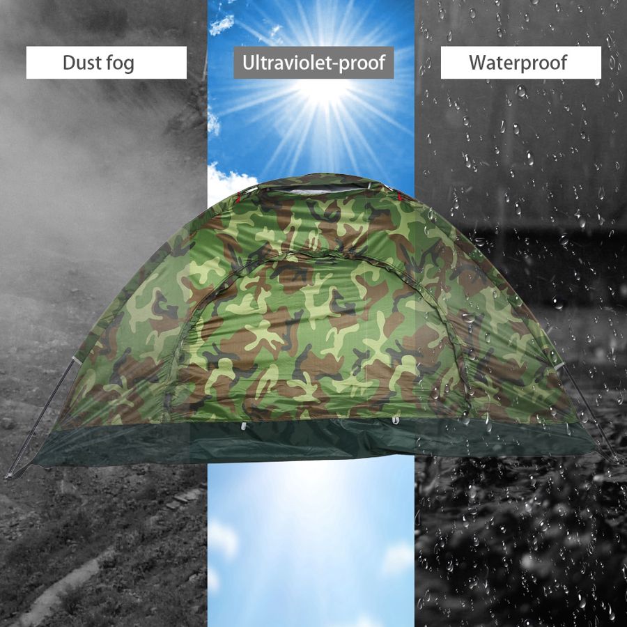 Kamouflage Campingtält - Ultralätt - 3-4 Personer - Utomhus - Vattentätt 1500mm - Aluminiumlegering