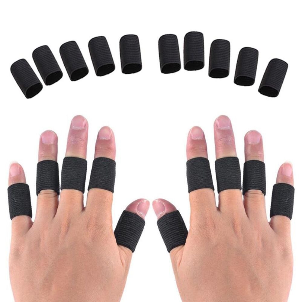 10Pcs Stretchy Sport Vinger Mouwen Artritis Ondersteuning Vinger Wrap Guard Outdoor Basketbal Strand Volleybal Vinger Bescherming
