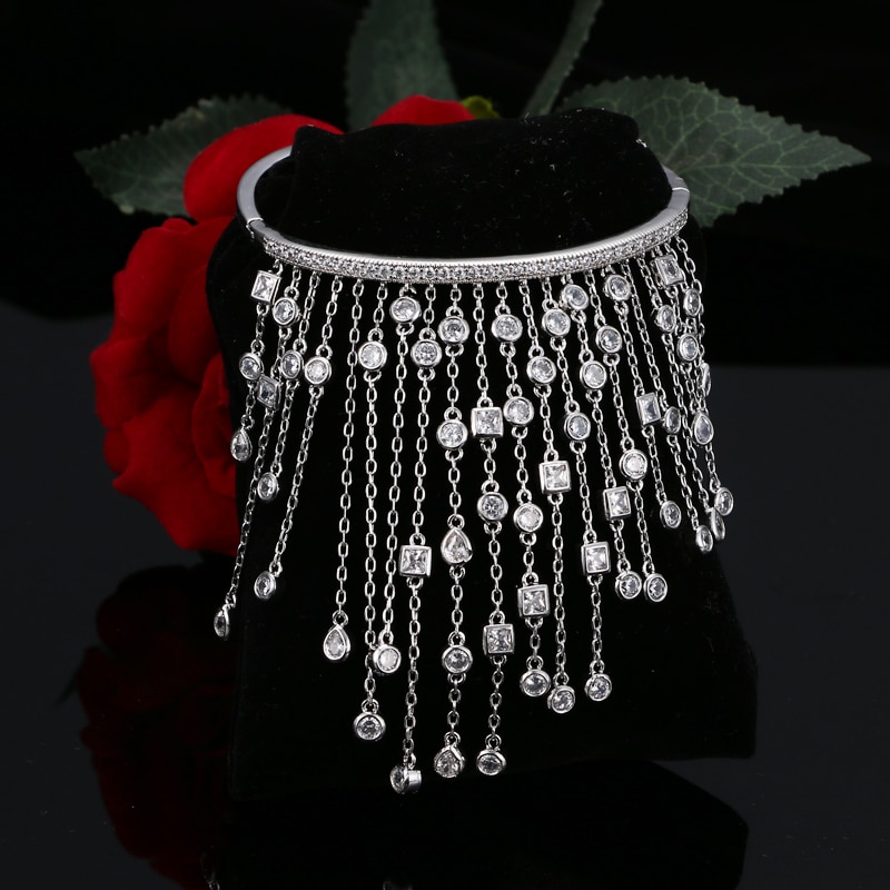 Emmaya Luxe Aaa Cz Tassel Armband Femme Charm Crystal Unieke Hand Sieraden Wedding Party Decoratie