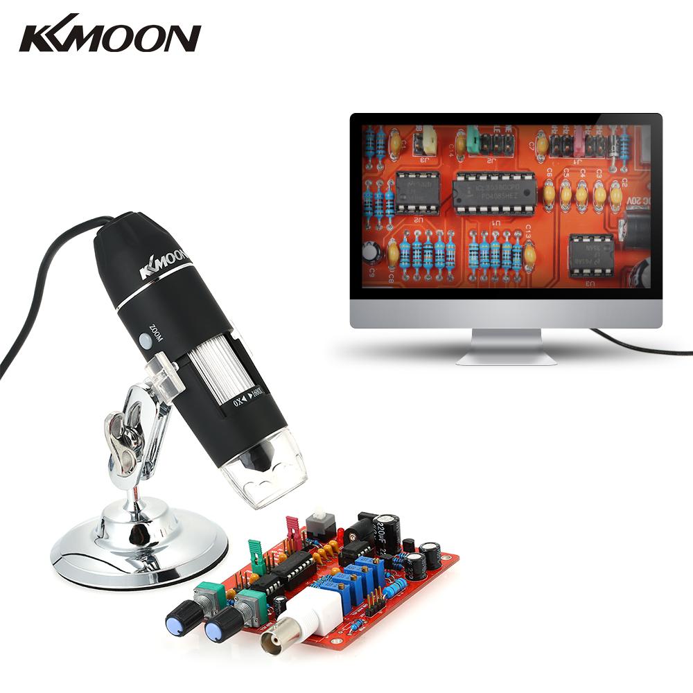 Kkmoon 1600x 8 ledet lys forstørrelse usb digitalt mikroskop med otg funksjon endoskop forstørrelsesglass forstørrelsesglass med stativ