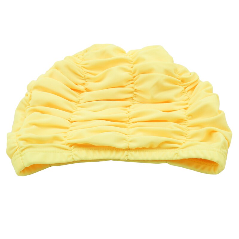 Schattige effen kinder grote oorkappen badmuts comfortabele opvouwbare kinderbadmuts: Geel