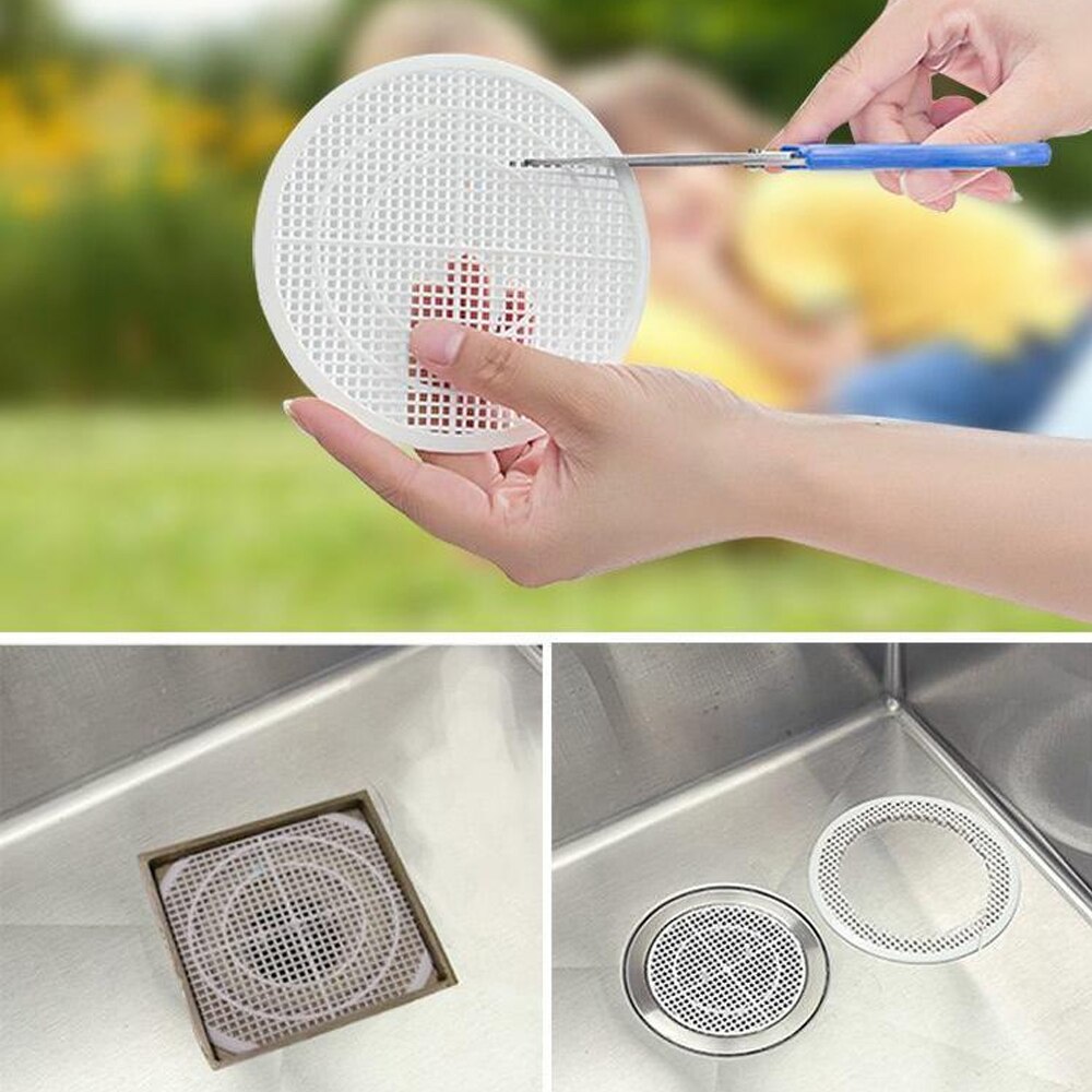 Bath Sink Strainer Shower Drain Cover Trap Basin Filter Cleaning Net Home White Drain Screen Mesh Hair Kitchen Sink